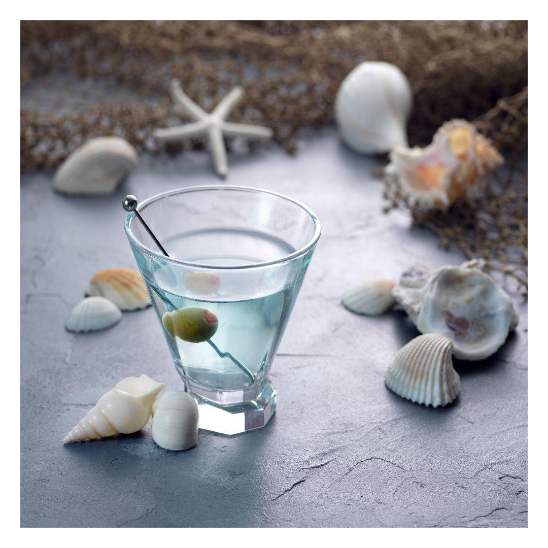 JoyJolt Aqua Vitae Octagon Martini Glasses, 8.1oz
